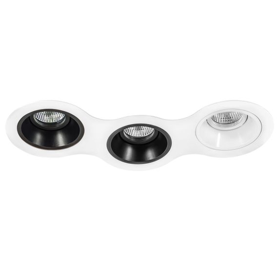 Комплект из светильников и рамки Lightstar Domino Round (214696+214607+214607+214606) D696070706
