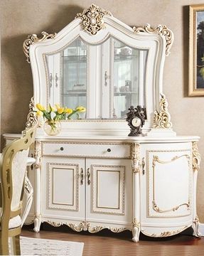 Комод  ДЖОКОНДА с зеркалом крем глянец