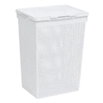 Корзина для белья Лофт с крышкой 60л (белый)