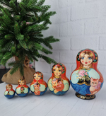 Матрешка с кошечкой 15см 5мест