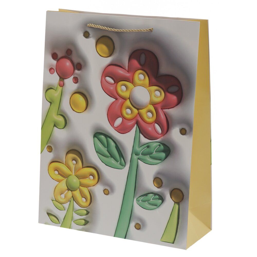 GAEM Пакет подарочный L (бумага 210г/м2, блок микс 12шт), L31 W12 H40 см, 4в.