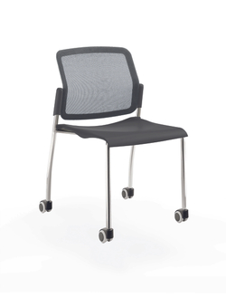 Movie стул со спинкой-сеткой на 4 ногах и колесах