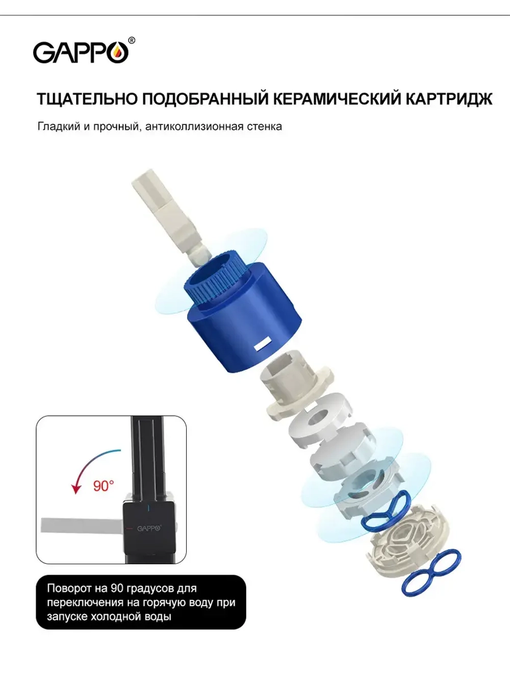 Смеситель для кухни с подключением к фильтру Gappo G4395-56