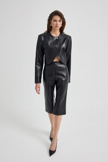 Капри клеш из экокожи