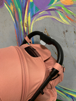 Коляска прогулочная Babalo 2022 Розовый текстиль на чёрной раме с сумкой