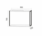 Зеркальный шкаф "БРУКЛИН" 80 Дуб Бунратти с подсветкой ЛОФТ (ЛДСП)