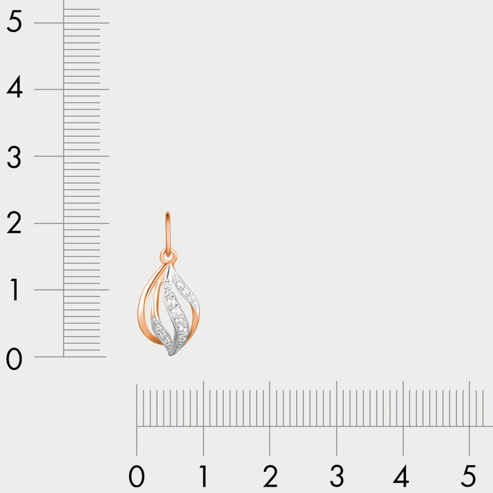 Женская подвеска с фианитами из розового золота 585 пробы (арт. 030652)