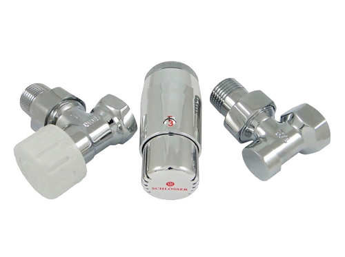 Комплект подключения SCHLOSSER STANDARD MINI 1/2quot; угловой, хром, с термоголовкой MINI М30х1,5