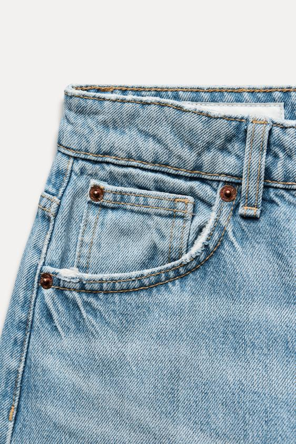 ZARA ДЖИНСЫ TRF BAGGY BALLOON СО СРЕДНЕЙ ПОСАДКОЙ, ГОЛУБОЙ