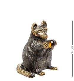 Народные промыслы AM-1525 Фигурка «Енот Мико» (латунь, янтарь)