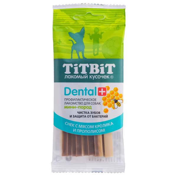 Лакомство TiTBiT Dental+ Снек для собак мини-пород с мясом кролика