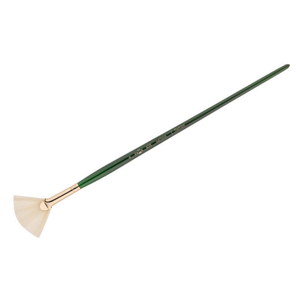 Кисть художественная профессиональная, щетина, веерная № 6, длинная ручка, Гамма