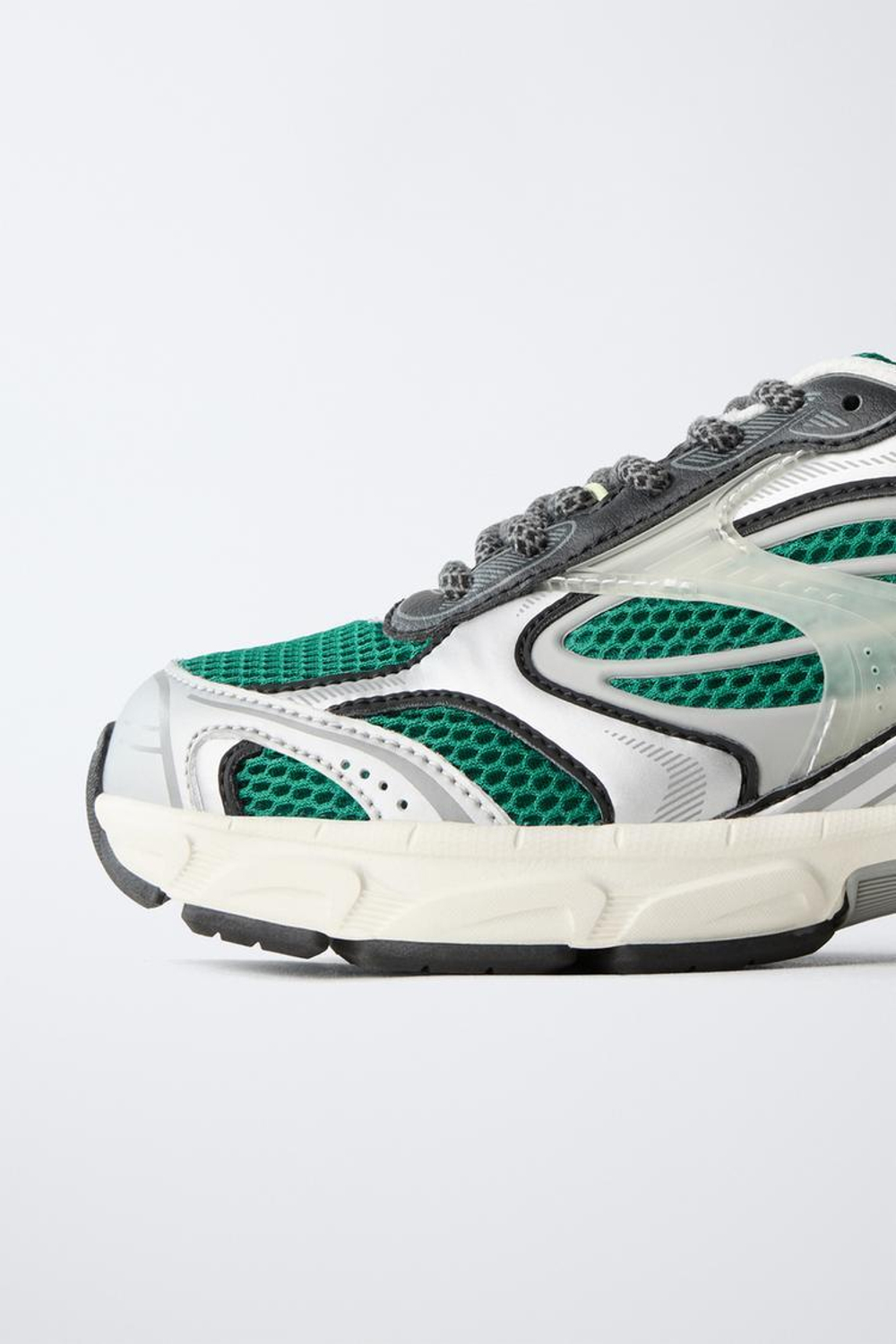 ZARA СПОРТИВНЫЕ КРОССОВКИ ИЗ СЕТЧАТОЙ ТКАНИ, ЗЕЛЕНЫЙ