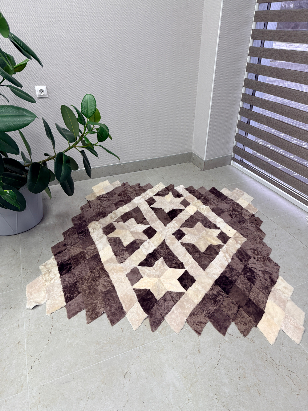 Меховой Коврик прикроватный накидка на кресло из овчины