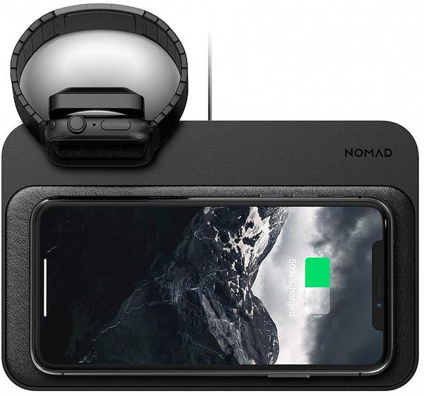 Тройное беспроводное зарядное устройство Nomad Base Station Watch Edition NM30045A00 (Black)