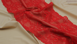 Эластичное кружево, красный, 21 см (Артикул: EK-1009), м
