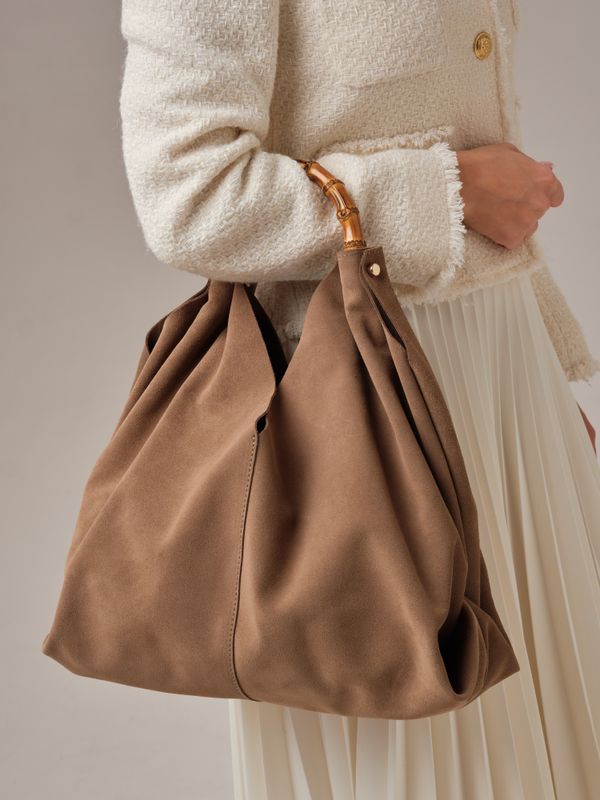 Замшевая сумка Bamboo DBR 30990 серо-коричневый