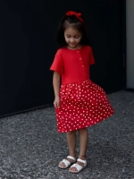 Платье в садик для девочки с коротким рукавом