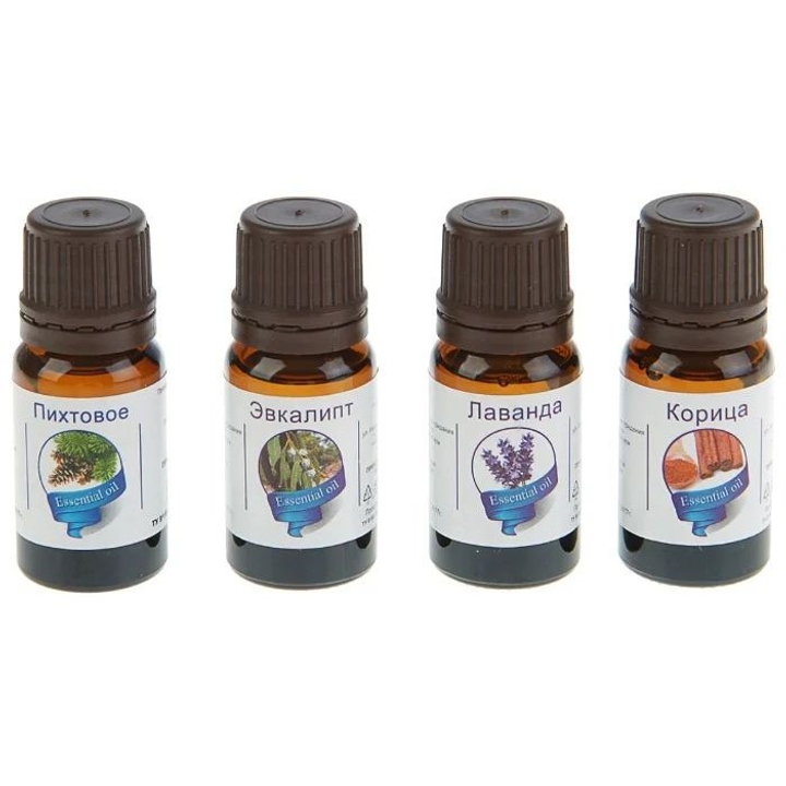 Набор эфирных масел Будь здоров: Эвкалипт, пихта, лаванда, корица, 4x10 мл