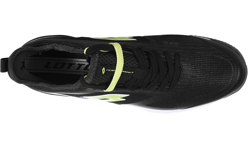 Мужские кроссовки теннисные Lotto Mirage 200 Clay - all black/sharp green/asphalt