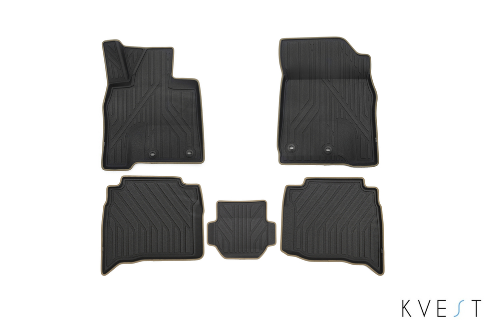 Коврики KVEST 3D в салон подходят для LEXUS LX (IIIr2), 2015-, 5 шт. (полиуретан, серый, бежевый) в коробе KVESTLEX00002KG2