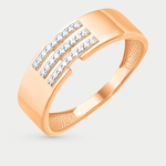Кольцо из розового золота 585 пробы с фианитами для женщин (арт. К13213558)