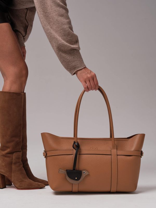 Женская кожаная сумка DBR 31229 оранжевый миндаль