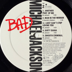 Виниловая пластинка Michael Jackson - Bad LP