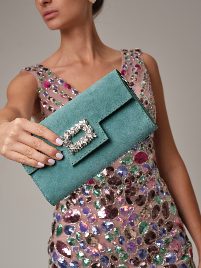 Клатч замшевый минт