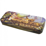 Пенал металлический 2 отделения Alingar, таблица умножения, 80 х 205 мм, "Tank", ассорти (танки)