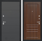 Дверь входная Лабиринт ART Графит 03 - Орех бренди металлическая