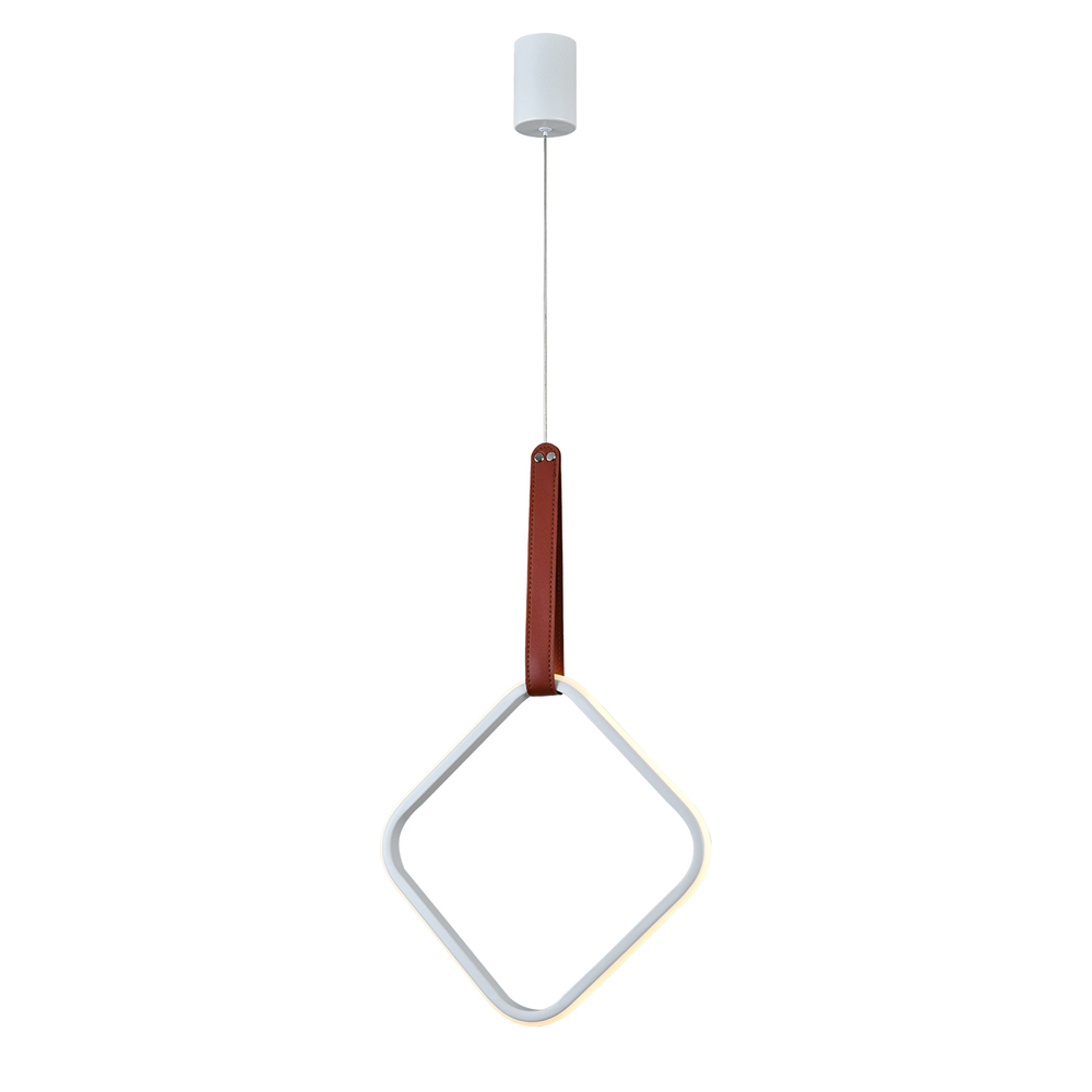 Подвесной светодиодный светильник 34Вт, 962лм, 3000/4000/6000K, Ra>80, кожа/металл/силикон, белый