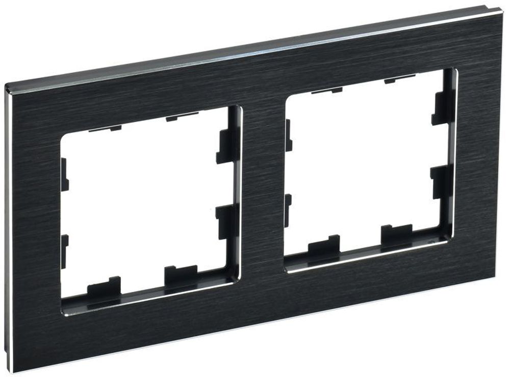 Рамка 2-м BRITE РУ-2-1-БрЧ металл черн. IEK BR-M22-M-K02 Рамка 2-м BRITE РУ-2-1-БрЧ металл черн. IEK BR-M22-M-K02
