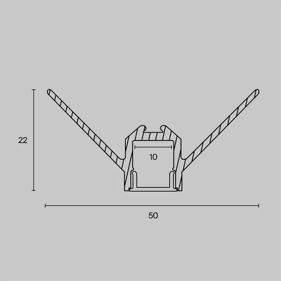 Алюминиевый профиль встраиваемый скрытого монтажа 50x22 (Серебро, 2 м), ALM-5022-S-2M Led Strip alm-5022-s-2m