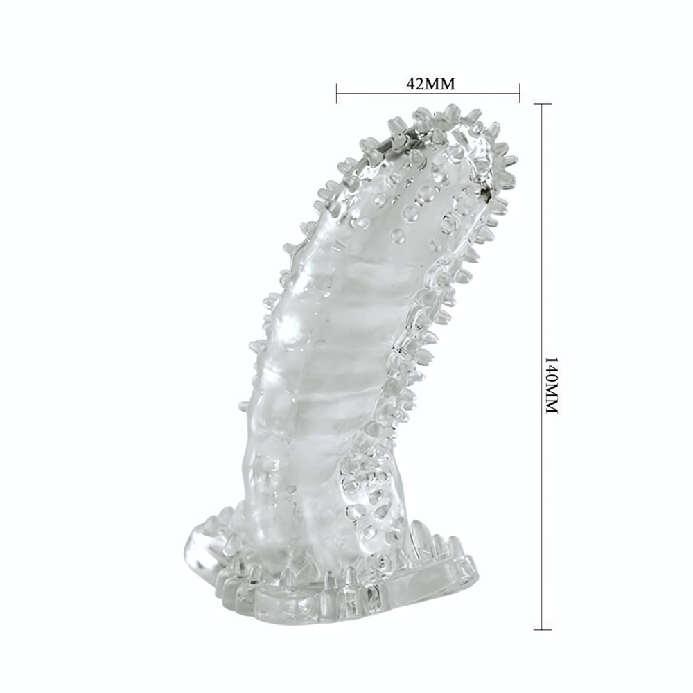 Насадка на пенис со стимуляцией предвагинальной зоны - 14 см. (Цвет: прозрачный)