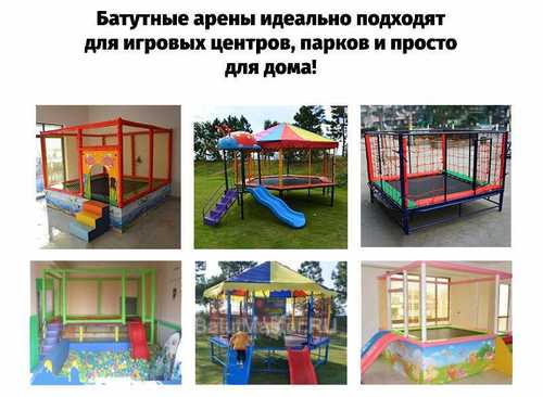 Мини батутная арена "Радость в квадрате" с крышей 2x2x3 м