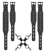 Оригинальный комплект для бондажа с черепами (Цвет: черный)