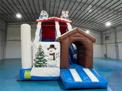 Коммерческий надувной батут «Зимняя горка Арктика» 6,1*3,6*6,3 м