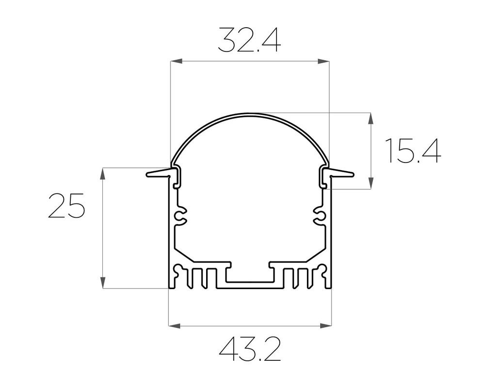 Профиль врезной алюминиевый LC-LPV-2544-2 Anod