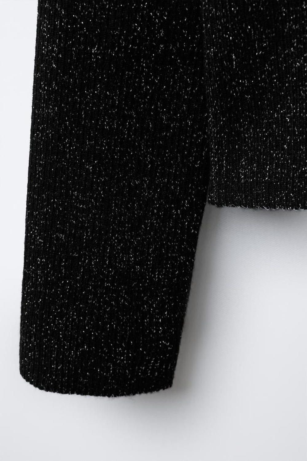 ZARA СВИТЕР АСИММЕТРИЧНОГО КРОЯ С БЛЕСКОМ, ЧЕРНЫЙ