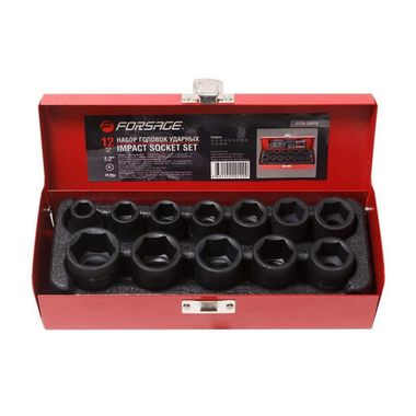 Набор головок ударных Forsage 12пр., 1/2''6гр.(10-24мм)