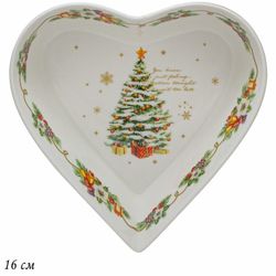 Lenardi 205-300 Блюдо 16 см НОВЫЙ ГОД в под.уп.(х36)Фарфор