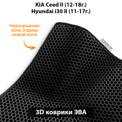 передние ева коврики в салон для kia ceed ii 12-18, Hyundai i30 II 11-17 от supervip