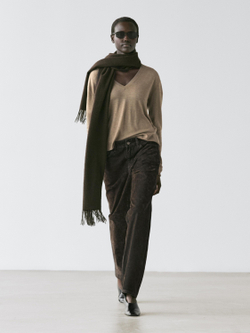 Massimo Dutti Вязаный свитер из смеси шелка и шерсти, зеленоватый