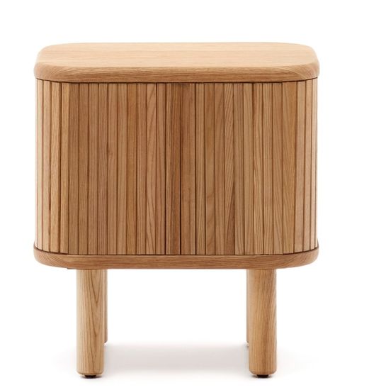 Mailen Прикроватная тумбочка из ясеневого шпона с натуральной отделкой 50 x 55 см