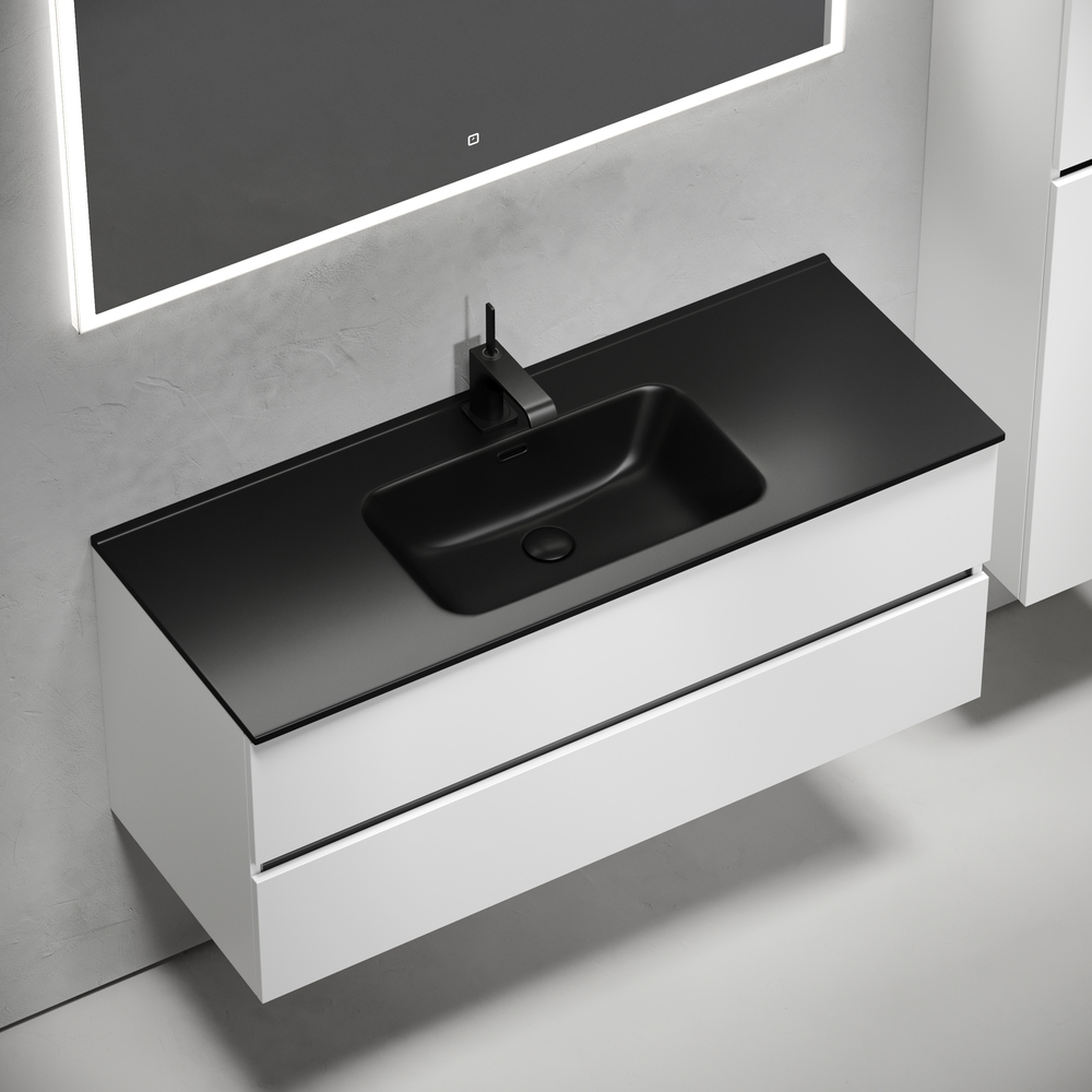 Тумба подвесная под раковину Sancos Urban, белый глянец 1190х450х550