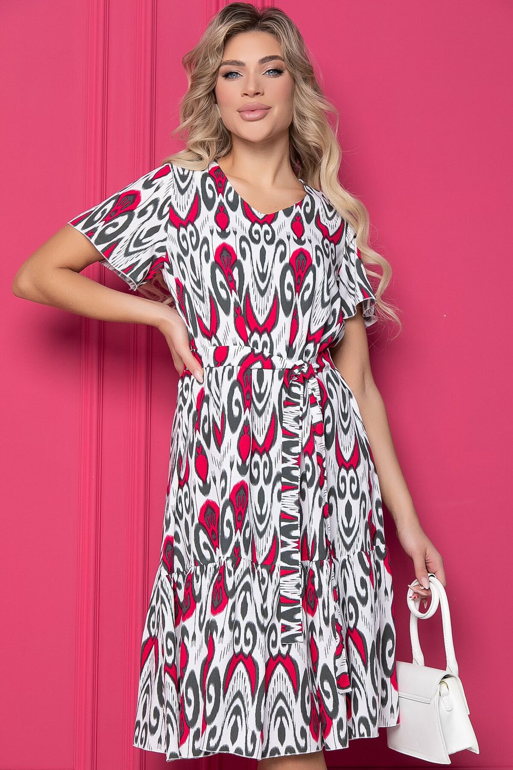 Платье "Малика" (бело-красное) П8832 LT Collection (Акция)