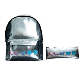 Молодежный рюкзак с пеналом-косметичкой 38 х 30 х 11 см, голография Котики