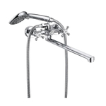 Смеситель для ванны V130142 двухрычажный, длинный плоский излив