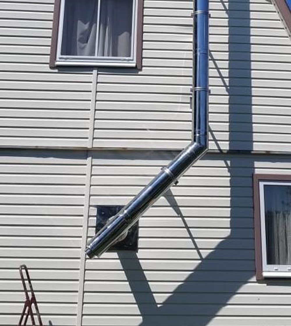 Колено-сэндвич 135°, 200/300 мм нерж. (AISI 409-1 мм./430-0,5 мм.), ECOFLUE